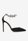 Aquazzura Comet 105 Crystal-embellished Pumps In Black