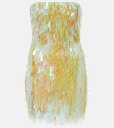 Attico Sequined Mini Dress In Gold