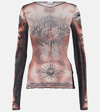 JEAN PAUL GAULTIER TATTOO COLLECTION TULLE TOP