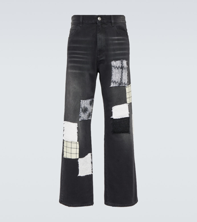 MARNI PATCH-APPLIQUÉ WIDE-LEG JEANS