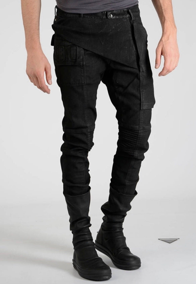Pre-owned Rick Owens Drkshdw 16fw Black Matte Memphis Cut Denim 