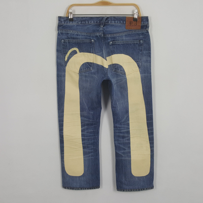 Pre-owned Evisu X Vintage Evisu Selvedge Custom Art Big Daicock Denim Jeans