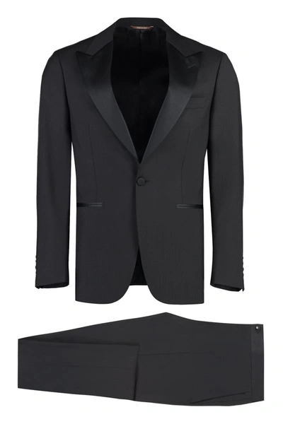 Canali Wool-mohair Blend Two-pieces Suit In Black