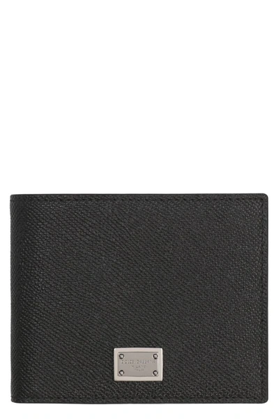 DOLCE & GABBANA DOLCE & GABBANA LEATHER FLAP-OVER WALLET