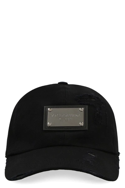Dolce & Gabbana Logo Baseball Cap In Black