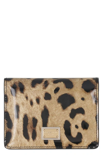 Dolce & Gabbana Printed Leather Wallet In Animalier