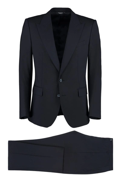 Dolce & Gabbana Sicilia Wool Two-pieces Suit In Blue