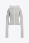 Rick Owens High-neck Extra Long-sleeves Jumper In Gray