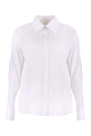 Genny Embroidered Shirt With Slit Sleeves And Rhinestone Buttons In White