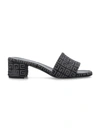 Givenchy 55mm 4g-jacquard Leather Mules In Dark Grey