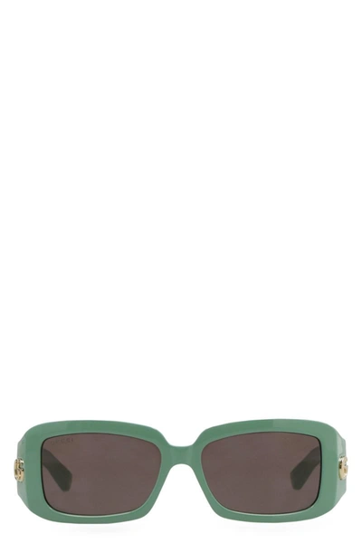 Gucci Rectangular Frame Sunglasses In Sage Green