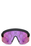 Gucci Eyewear Shield Frame Sunglasses In Black