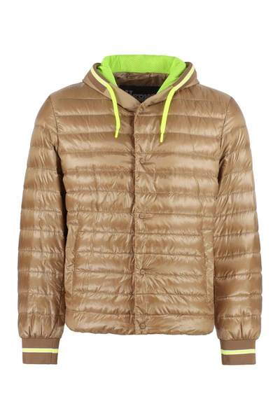 Herno Hooded Ultra-light Down Jacket In Brown