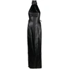 Ludovic De Saint Sernin Halterneck Faux-leather Dress In Black