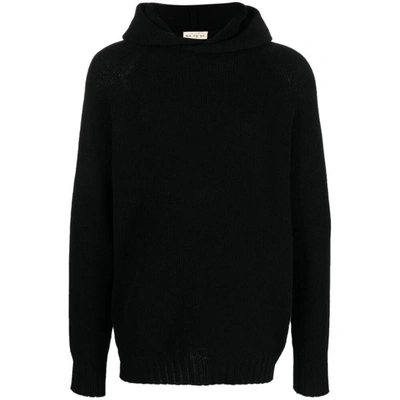 Ma'ry'ya Wool Hooded Jumper In Black