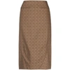 Marine Serre Moon Diamant Jacquard Midi Skirt In Brown