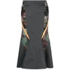 Marine Serre Regenerated Floral Tapestries Panelled Flared Skirt In Grey