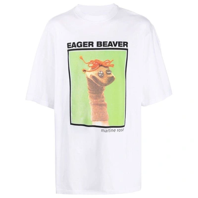 Martine Rose Eager Beaver Cotton T-shirt In White