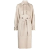 Max Mara Belted-waist Cashmere Coat In Neutrals