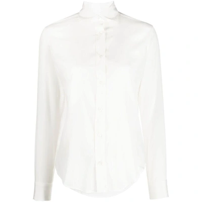 Mazzarelli Semi-sheer Stretch-silk Shirt In White