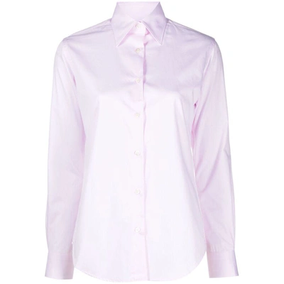 Mazzarelli Slim-cut Cotton Shirt In Pink