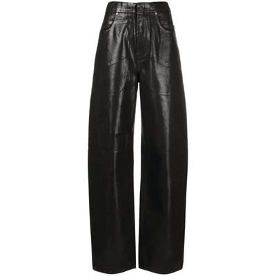 Mm6 Maison Margiela Coated Tapered Jeans In Black