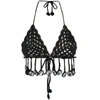 Moschino Crystal-embellished Crochet Top In Black