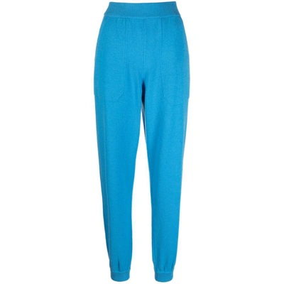 Mrz Elasticated-waistband Tapered Track Pants In Blue