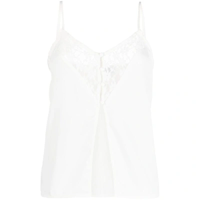 Musier Lace-trim Detail Top In White