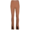 Nanushka Front-slit Leggings In Brown