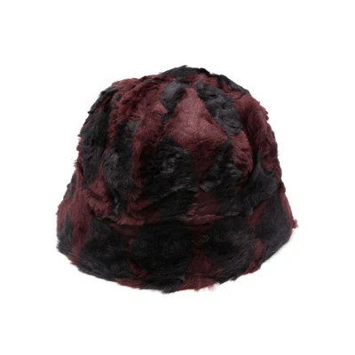 Needles Printed Faux Fur Bucket Hat In Red