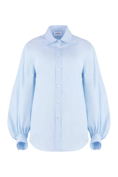 P.a.r.o.s.h Bishop-sleeves Cotton Shirt In Blue