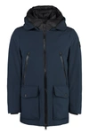 Woolrich Soft Shell Blue Parka In Blue