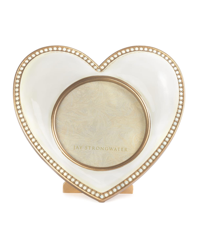 Jay Strongwater Heart Picture Frame In Cream