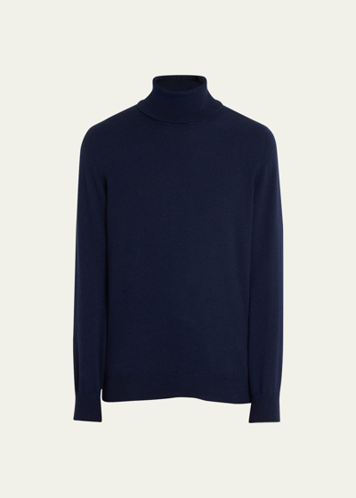 Brunello Cucinelli Cashmere Turtleneck Sweater In Blue