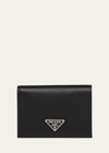Prada Small Saffiano Leather Wallet In F068z Fuoco