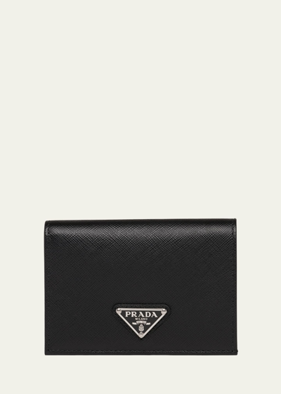 Prada Small Saffiano Leather Wallet In F068z Fuoco