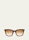 Brunello Cucinelli Gradient Acetate & Steel Square Sunglasses In Brown Grad