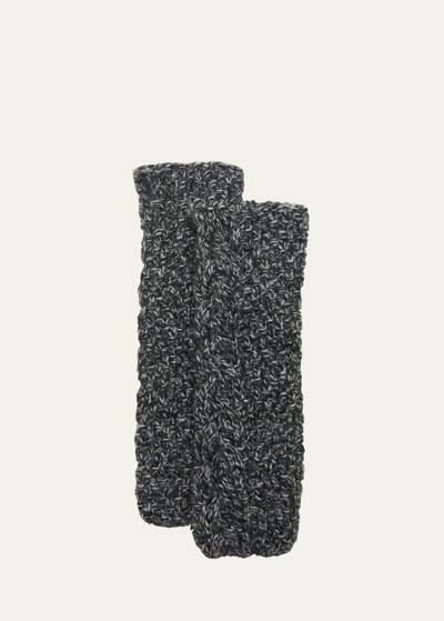 Hania New York Coppelia Cable Knit Fingerless Gloves In Lpc Black Mix