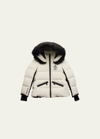 MONCLER GIRL'S SUSSIES FAUX FUR HOODED PUFFER JACKET