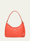 Prada Re-edition 2005 Nylon Pouch Shoulder Bag In F0049 Arancio
