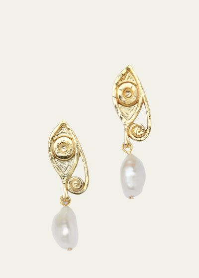 Deux Lions Jewelry Women's Golden Ayla Pearl Earrings