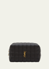 SAINT LAURENT CASSANDRA SMALL YSL QUILTED COSMETIC POUCH BAG