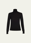 Loro Piana Neo Piuma Cashmere Turtleneck Top In Black