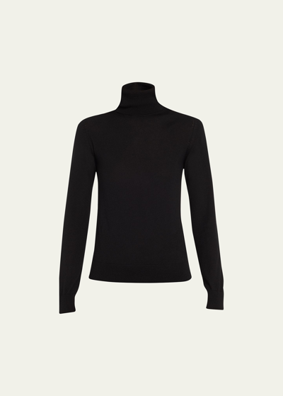 Loro Piana Neo Piuma Cashmere Turtleneck Top In Black