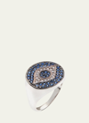 Ileana Makri Dawn Chevalier 18kt Gold Ring With Diamonds And Sapphires In Wg