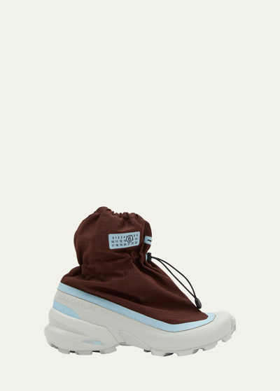 Mm6 Maison Margiela Logo-patch- Drawstring Trainers In Brown