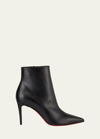 Christian Louboutin So Kate 85 Leather Ankle Boots In Black