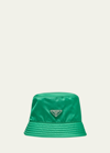 Prada Men's Nylon Bucket Hat In Menta