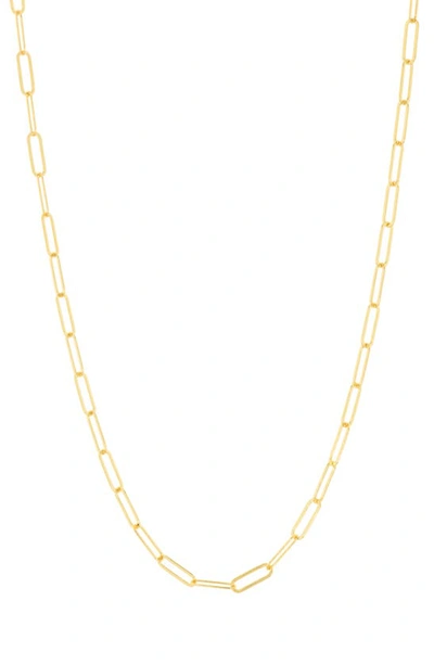 Argento Vivo Sterling Silver Sterling Silver Paper Clip Chain Necklace In Gold